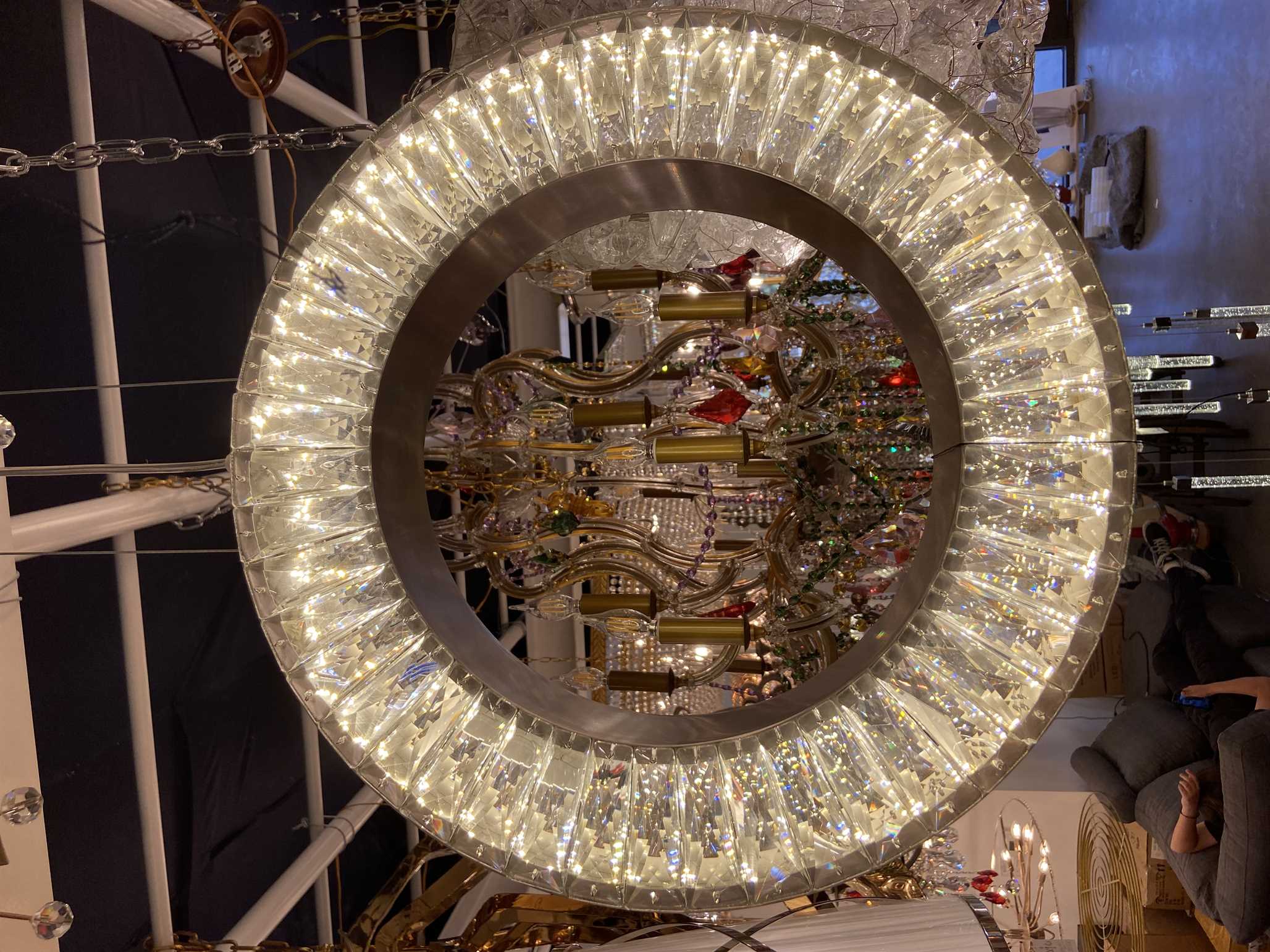 Two sided LED round chandelier Pendant